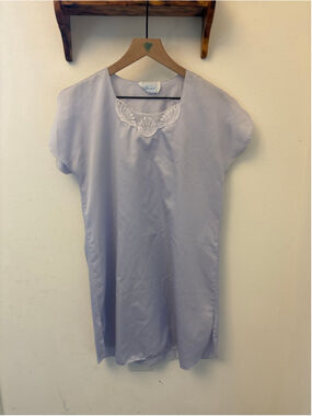 Stardust Lavender Chemise Slip with White Lace Trim